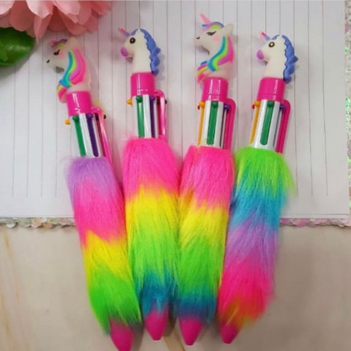 Unicorn Feather Ball Point Pen, Plush Cute Multicolor Office Signature Pen, Romantic Stationery Gift Unicorn Feather Ball Point Pen, Plush Cute Multicolor Office Signature Pen, Romantic Stationery Gift